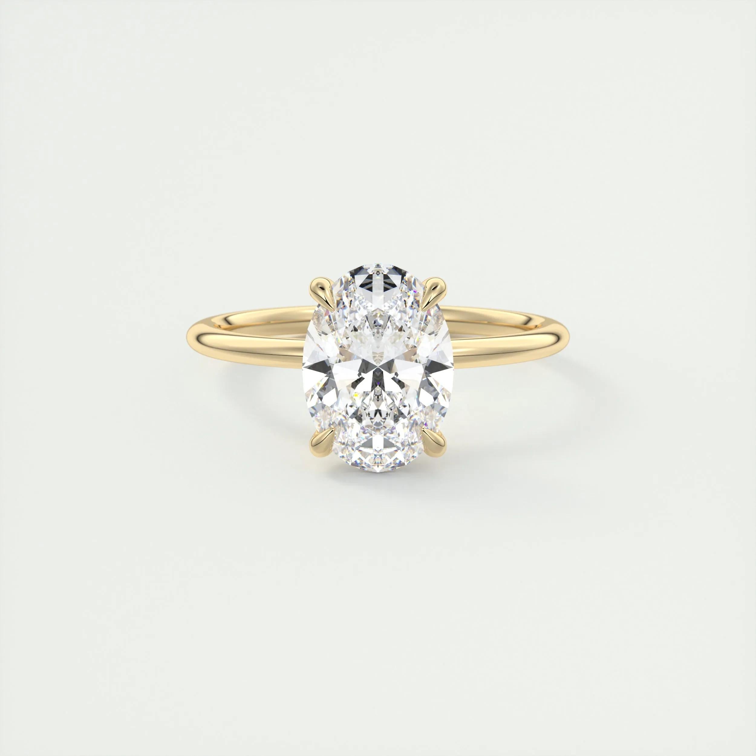 1.91 CT Oval Hidden Halo Moissanite Engagement Ring 9